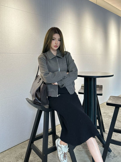 Miu NEW Letter Embroidered Jacket