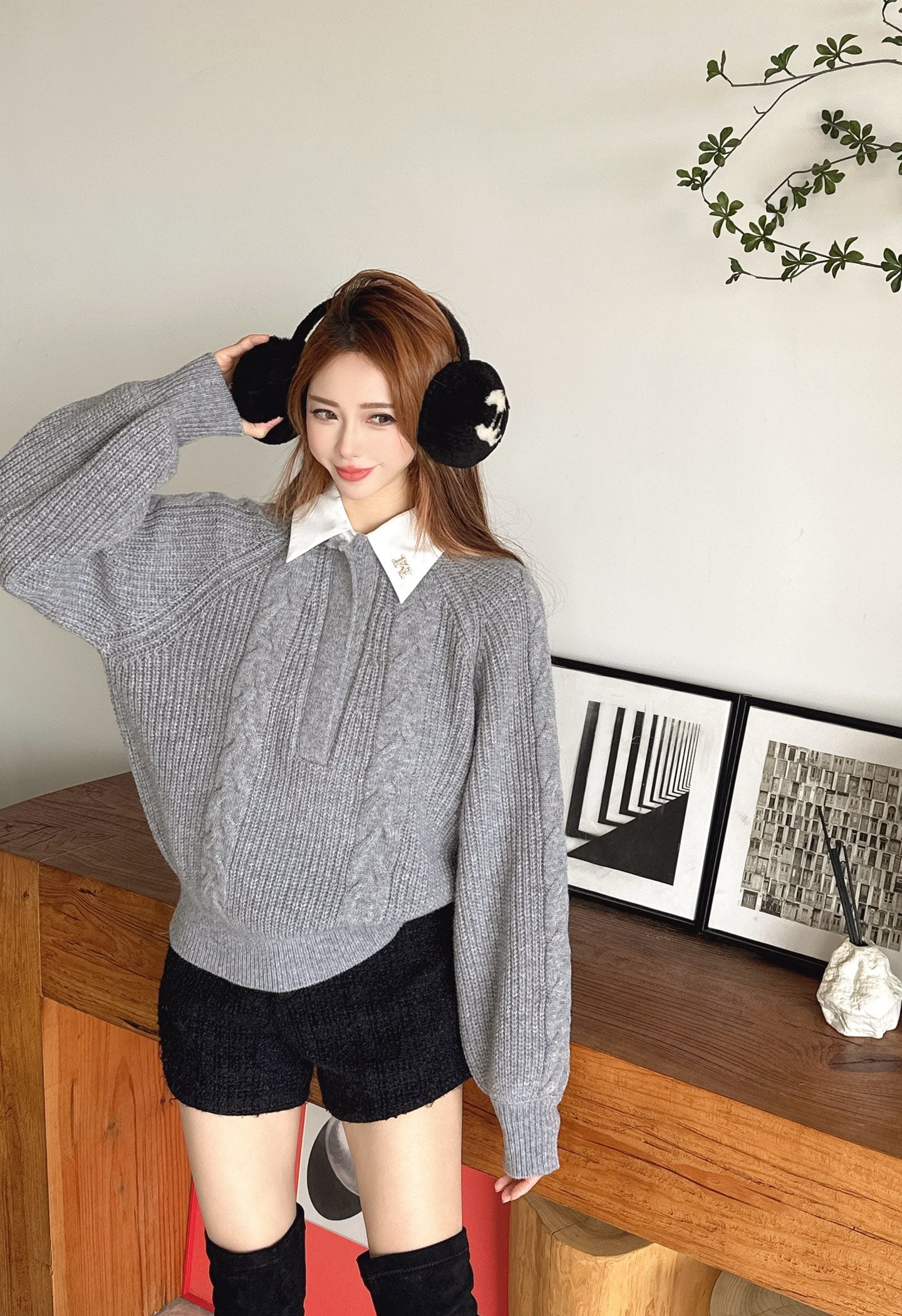 Max NEW Knitted Faux Two-Piece Sweater