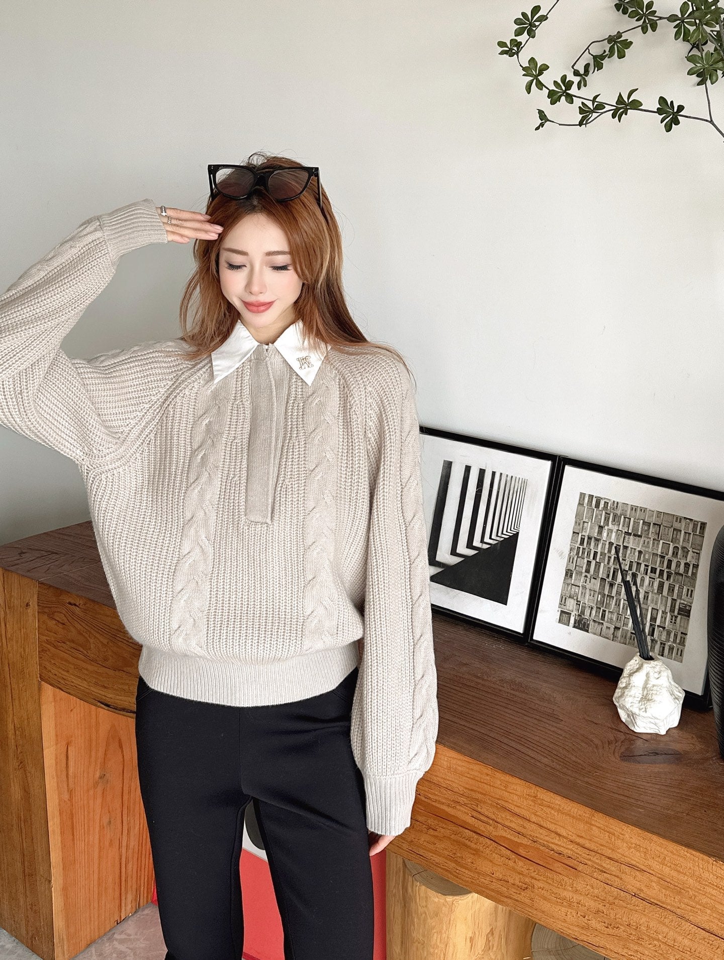 Max NEW Knitted Faux Two-Piece Sweater