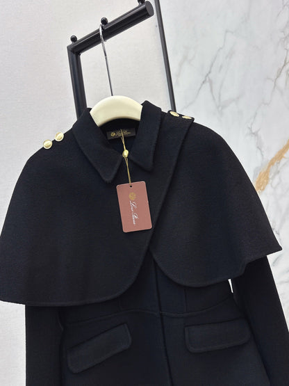 Loro NEW Double-faced wool cape coat