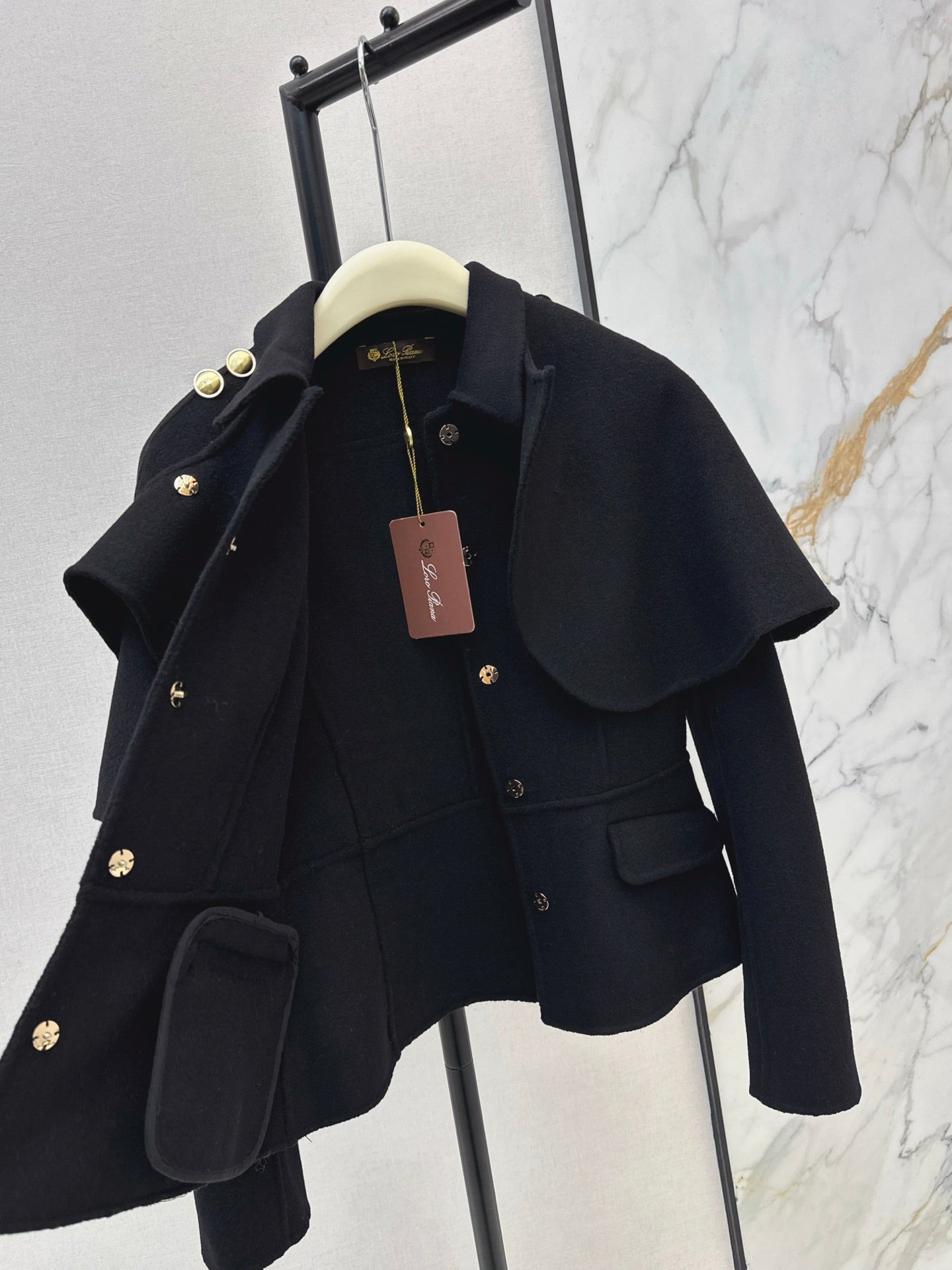 Loro NEW Double-faced wool cape coat