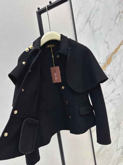 Loro NEW Double-faced wool cape coat