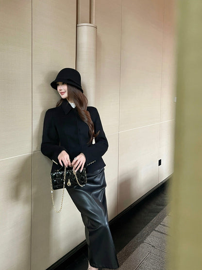 Loro NEW Double-faced wool cape coat