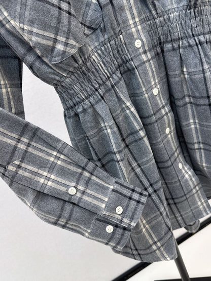 Miu NEW plaid shirt dress