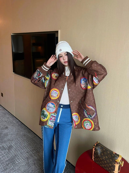 Louis NEW badge print jacket