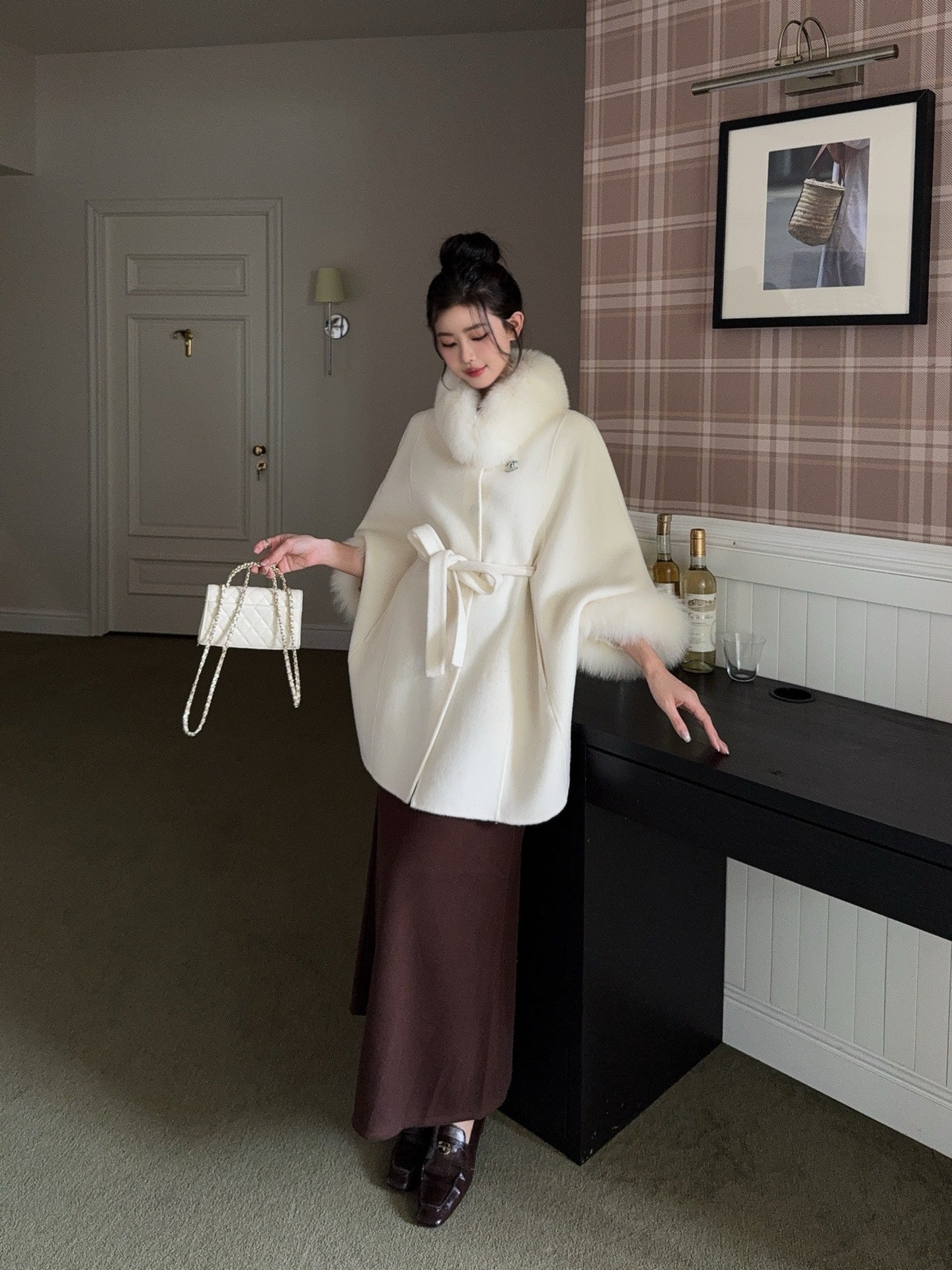 Chan NEW Woolen  cape coat