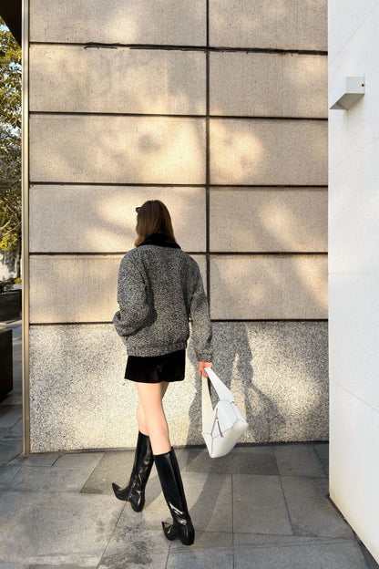 Loe NEW fur collar coat